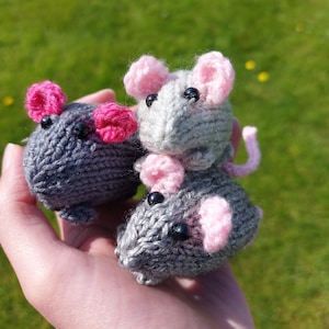 Knitted Mouse Rat Plush, Pocket Mouse