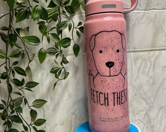 FETCH THESE dog silhouette water bottle, custom tumbler, custom water bottle