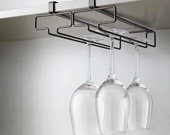 6/8 Wine Glass Rack Stemware Hanging Under Cabinet Holder Bar Kitchen ScreODUS 