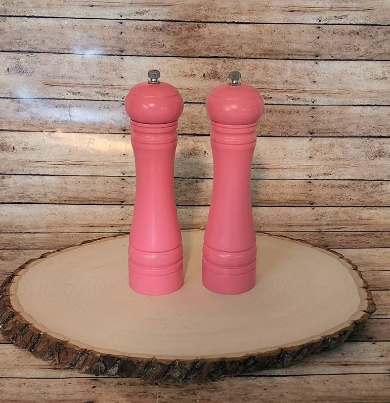 Pink 8 Salt Shaker and Pepper Mill Shaker Grinder Set of 2 