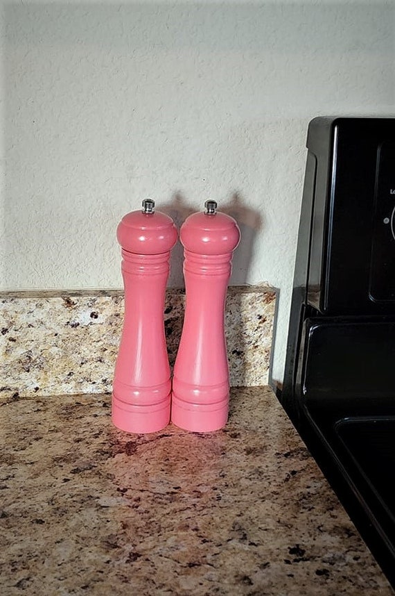 Pink 8 Salt Shaker and Pepper Mill Shaker Grinder Set of 2 