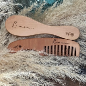 Personalized wooden brush and comb / birth gift / baby / child / personalized object / wood