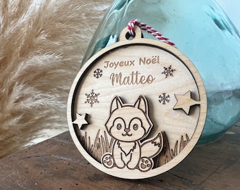 Boule de Noël Renard/ idée cadeau / décoration de noël / premier noël / boule enfant / sapin de noël / boule bébé