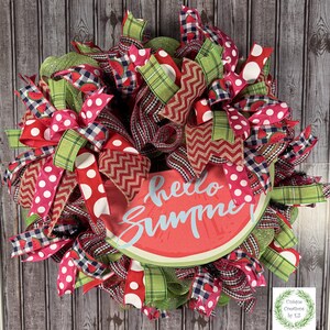 Watermelon Mesh Wreath, Watermelon Wreath, Hello Summer Wreath, Summer Mesh Wreath, Home Decor, Front Door Wreath, Wall Decor, Housewarming