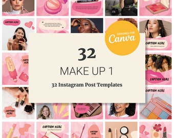 Instagram Template für Make up Business, Artist, Beauty Business, 32 Posts