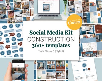 Baustellen Marketing, Social Media Kit, Canva Bundle, Trade Classic 1, 360+ Vorlagen
