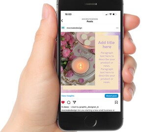 Digitale 32x Instagram Grafiken für Kerzenmacher | Bearbeitbare Canva-Vorlagen
