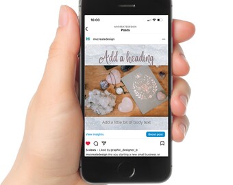 Digitale Edelstein Schmuck Instagram Vorlagen Bundle | 16 Post + 16 Story Templates