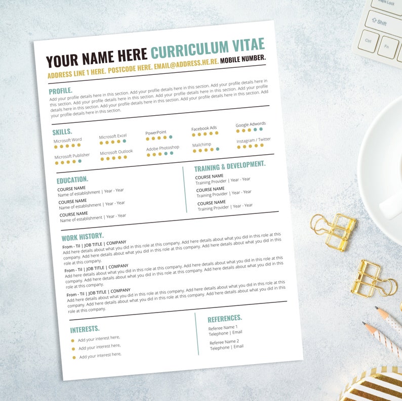 CV Template Canva, Creative Cv Template, Marketing Resume, CV Template ...