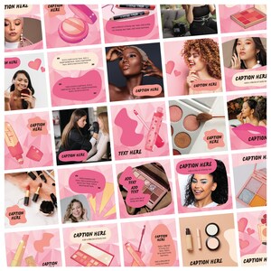 Digital 32x Instagram Beauty Templates | Canva Templates for Makeup Business