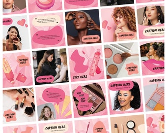 Digitale 32x Instagram Beauty Templates | Canva Templates für Makeup Business