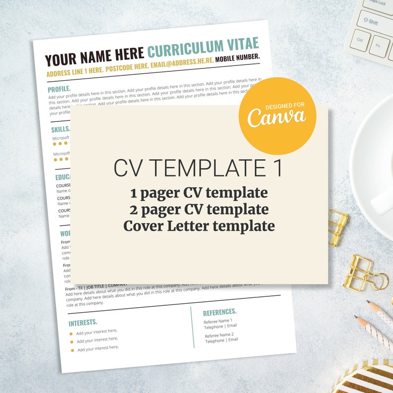 CV Template Canva Creative Cv Template Marketing Resume CV - Etsy