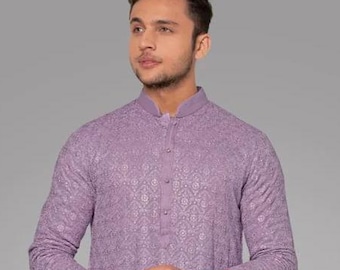 Set pigiama Kurta da uomo color lavanda