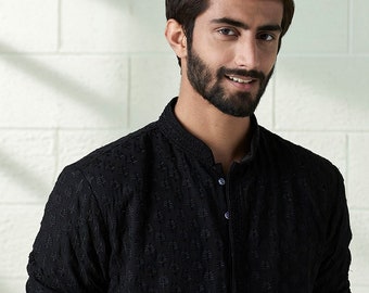 Georgette embroidery mens kurta Churidar set for indian wedding wear