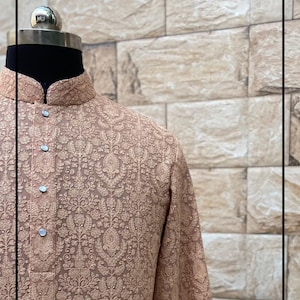 Mens Heavy Chikankari Kurta Pyjama Set indian kurta pajama set for men indian wedding wear outfit fo mens wedding wear outfits for mens wear