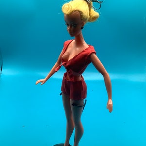 Red silk tie top and shorts Lilli doll fashion ( no doll)