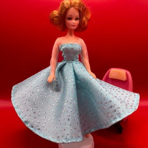 Aqua silver dot dress Sea Storm Dawn Pippa ( no doll)