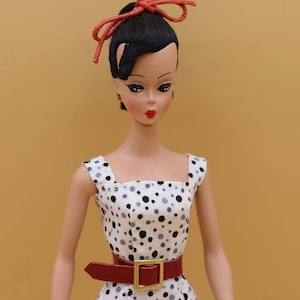 Cotton dotted dress Tres Chic small and large bild Lilli doll ( no doll)