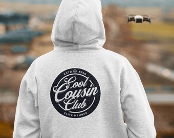 Cool Cousin Club Hoodie, Front and Back Printed Cozy Hoodie Gift for Cousin, Elite Cousin Club Hoodie Gift