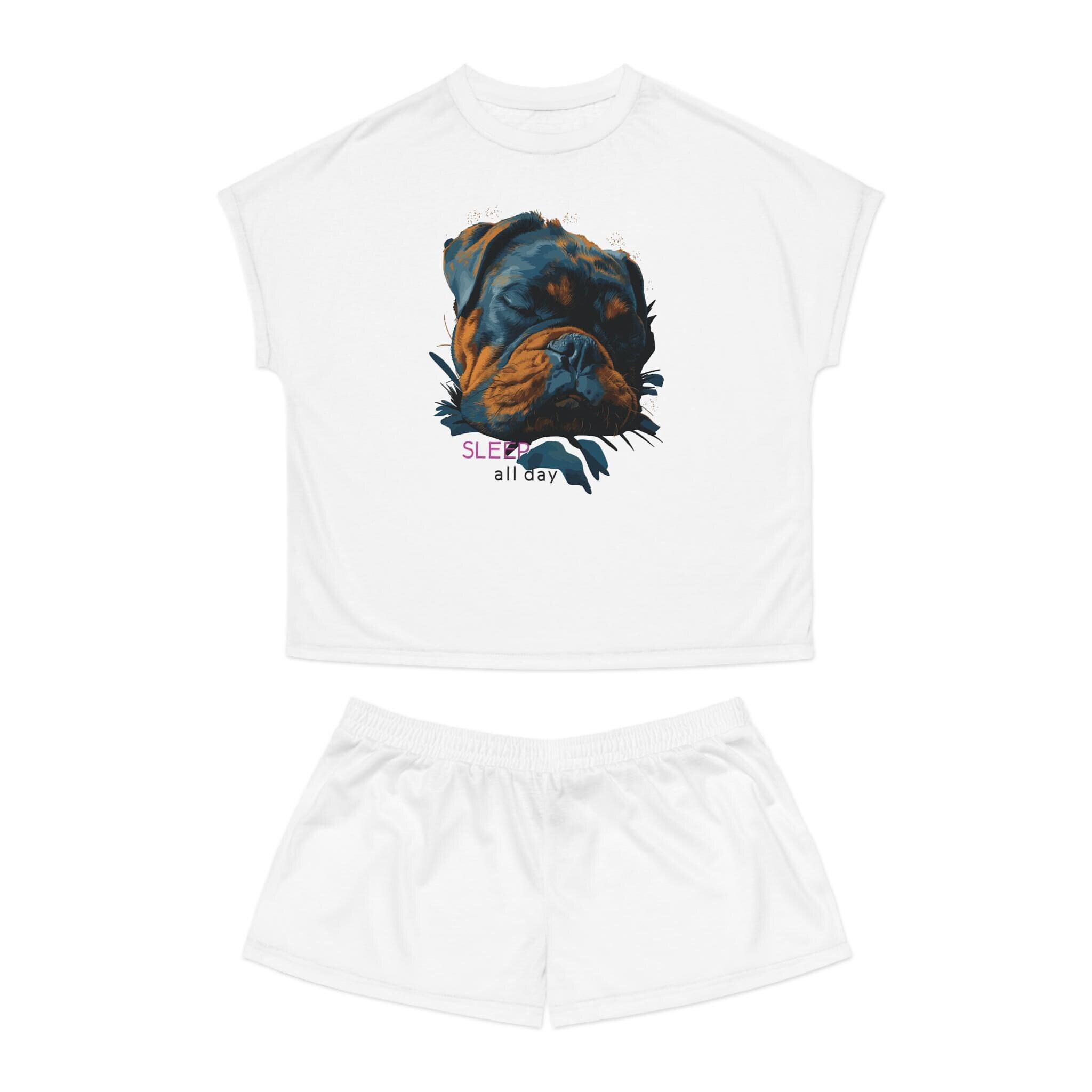 Rottweiler Pajama Set Sleep All Day Cute Cozy Nightwear for Dog Lovers