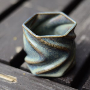 Creative Clay printed and hand glazed coffee mug/ Breakfast cup/ Ceramic cup