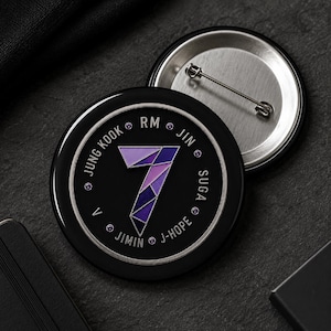 Bts 7 Button Pin Badge | Bts Members Circle Pin | RM Jin SUGA J-Hope Jimin V Jung Kook | K-Pop ARMY Gift | Backpack Jacket Hat Lapel Pin