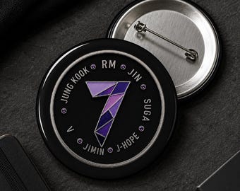 Bts 7 Anstecknadel | Bts Circle Pin | RM Jin SUGA J-Hope Jimin V Jung Kook | K-Pop ARMY Geschenk | Rucksack Jacke Jacke Hut Revers Pin