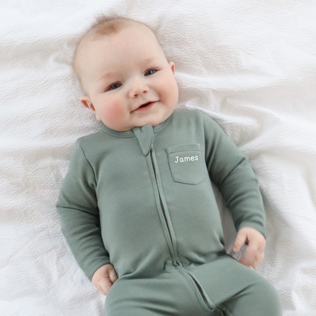 Organic Zip Baby Grow | Organic Long Sleeved Romper With Two Way Zip ...