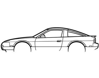 1991 Nissan 240SX Hatchback Silhouette Metal Wall Art