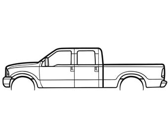 2001 Ford F250 Silhouette Metal Wall Art