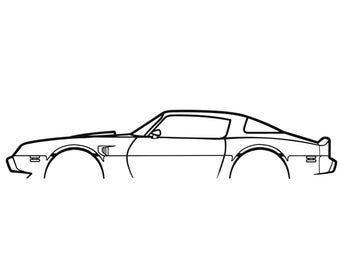 1980 Pontiac Turbo Trans Am Silhouette Metal Wall Art