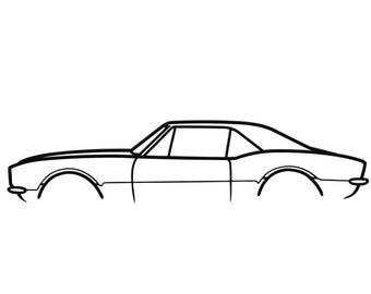 1967 Chevrolet Camaro NO SPOILER Silhouette Metal Wall Art