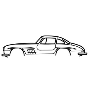 1955 Mercedes-Benz 300SL Gullwing Silhouette Metal Wall Art