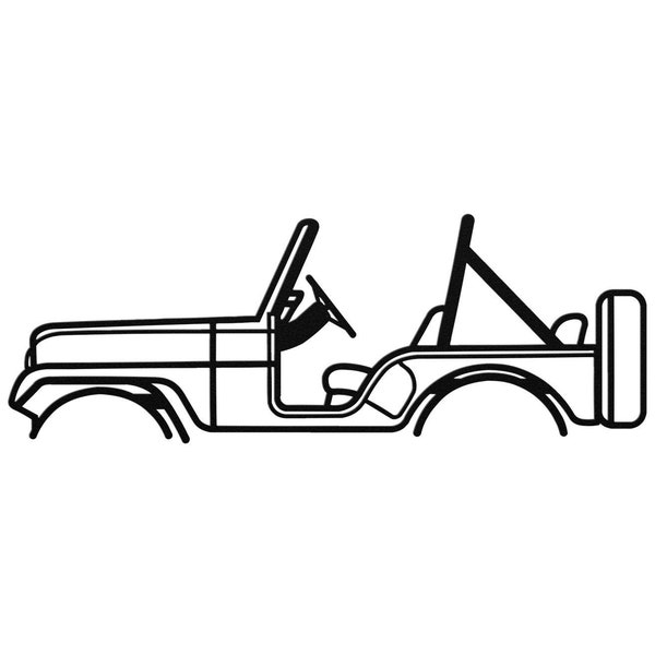 1978 Jeep CJ-5 Silhouette Metal Wall Art