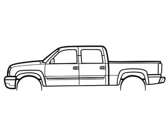 2005 Chevrolet Silverado Crew Cab Silhouette Metal Wall Art