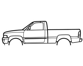 2001 Dodge Ram 1500 Single Cab Silhouette Metal Wall Art