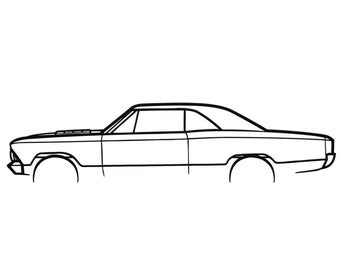 1966 Chevrolet Chevelle SS Silhouette Metal Wall Art
