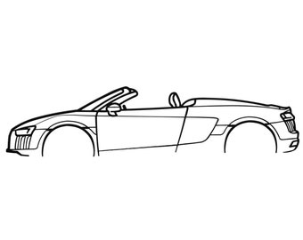 2017 Audi R8 Spyder Silhouette Metal Wall Art