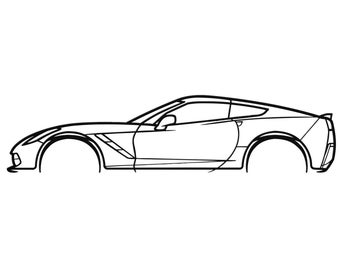 2014 Chevrolet Corvette Silhouette Metal Wall Art