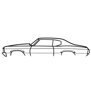 1970 Chevrolet Chevelle SS 454 Silhouette Metal Wall Art