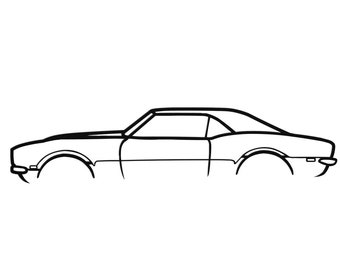 1968 Chevrolet Camaro NO SPOILER Silhouette Metal Wall Art
