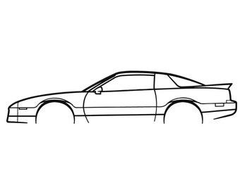 1989 Pontiac Firebird Turbo Trans Am Silhouette Metal Wall Art