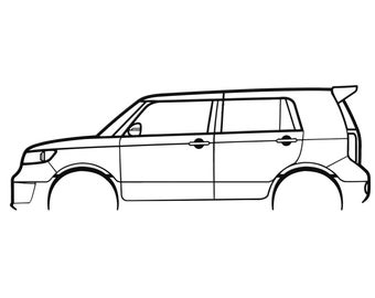 2008 Scion xB Silhouette Metal Wall Art