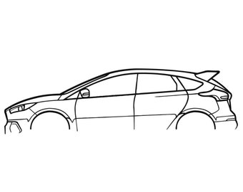 2016 Ford Focus ST Silhouette Metal Wall Art