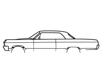 1964 Chevrolet Impala SS Silhouette Metal Wall Art