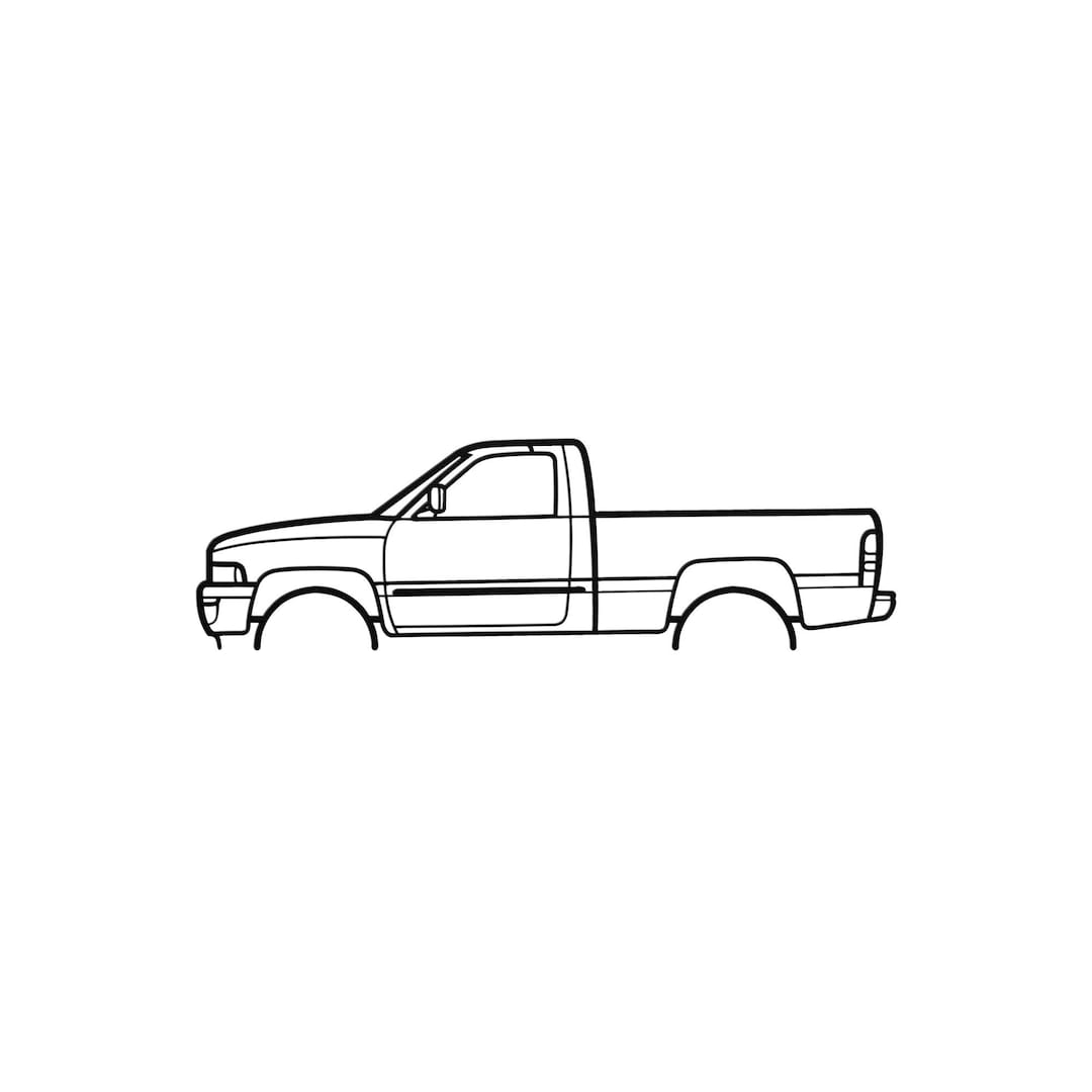 2001 Dodge Ram 1500 Single Cab Silhouette Metal Wall Art - Etsy