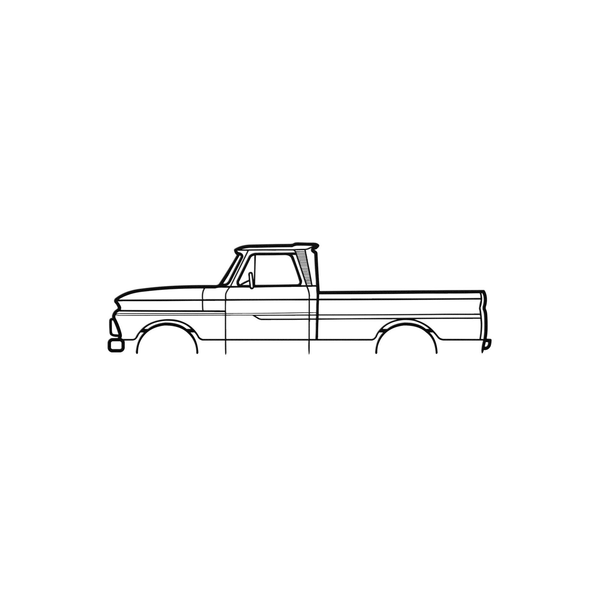 1966 Chevrolet C10 Coupe Silhouette Metal Wall Art - Etsy