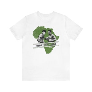 Rumble In The Jungle T-Shirt. Muhammad Ali vs George Foreman. Classic boxing era original design. Legends range.