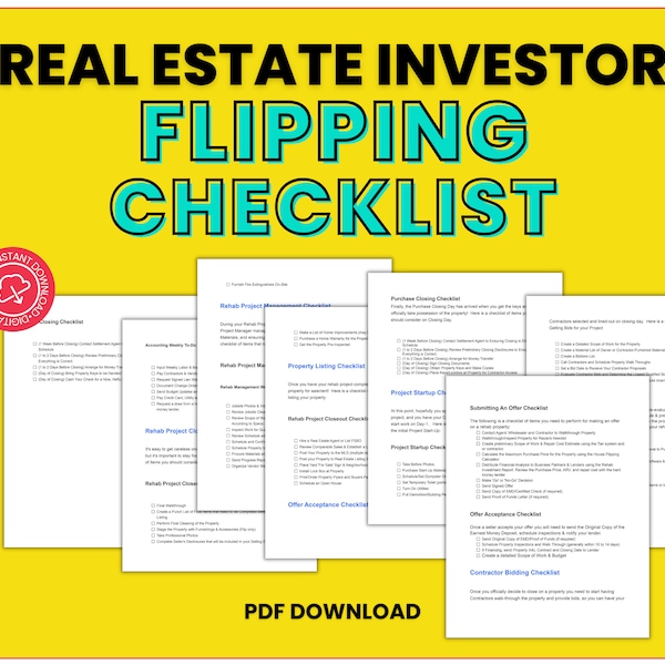 How To Flip Paper Real Estate Real Estate Flip Spreadsheet - Etsy