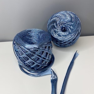 Metallic Gray - Blue Yarn Premium, Glossing Thread, Knitting yarn, Metallic yarn for bags, Polyester yarn, DIY crochet basket